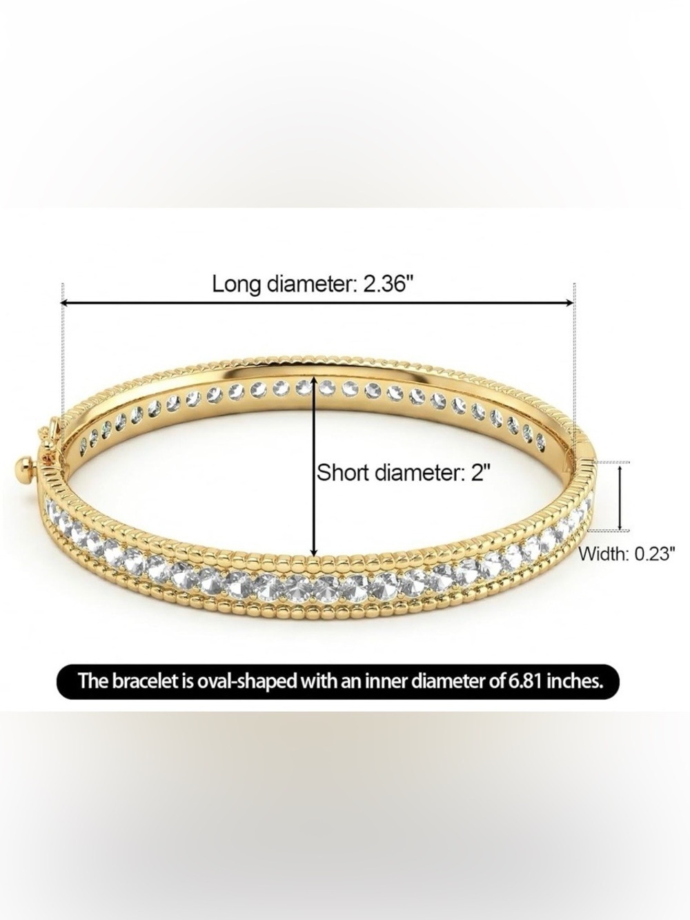 Anthropologie Gold Crystal Bangle Bracelet - Picture 2 of 6